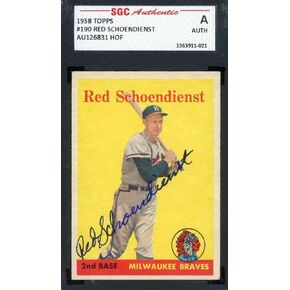 وقعت Schoendienst SGC Coa 1958 Topps Autograph - بطاقات موقعة للبيسبول in Kuwait