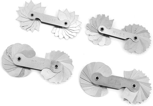 Stainless Steel Radius Fillet Measuring Tool with 4 Gauges R0.3 25 for Convex and Concave Surfaces Tool Die Makers Machinists in Saudi Arabia