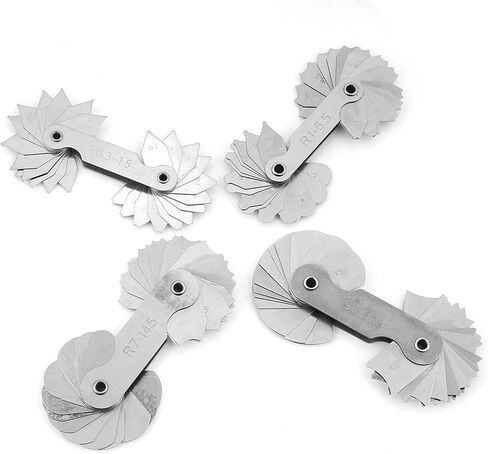 Stainless Steel Radius Fillet Measuring Tool with 4 Gauges R0.3 25 for Convex and Concave Surfaces Tool Die Makers Machinists in Saudi Arabia