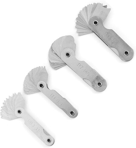 Stainless Steel Radius Fillet Measuring Tool with 4 Gauges R0.3 25 for Convex and Concave Surfaces Tool Die Makers Machinists in Saudi Arabia