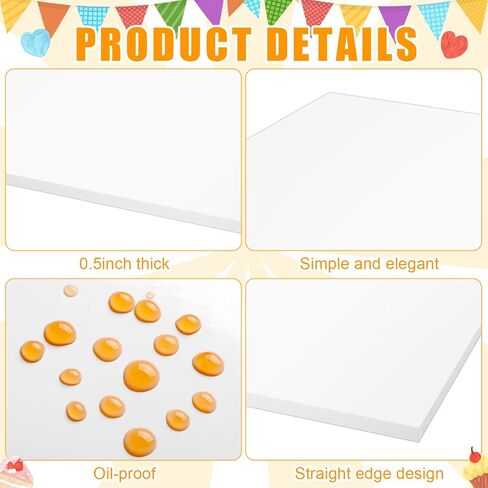 10 Pack 18.5 x 26 Inch Full Sheet Rectangle Cake Drum Board 1/2 Inch Thick Rectangular Cake Board Greaseproof Foil Corrugated Base for Desserts Display, Silver in Saudi Arabia