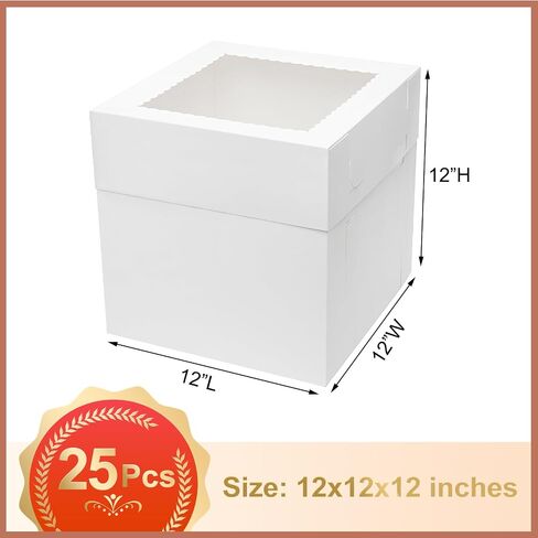 25pcs 14x10x4 صناديق كعكة المستطيل مع نافذة - صناديق مخبز ورقة ربع للكعك ، ملفات تعريف الارتباط ، الكعك ، فطيرة الخبز المعجنات تعبئة تغليف بيضاء كبيرة in Kuwait