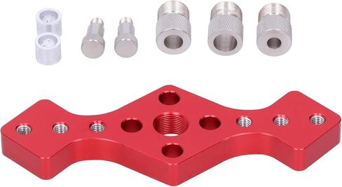 Woodworking Straight Hole Punch Locator Precision Red Aluminum Alloy Drilling Positioner Tool for Accurate Woodworking Projects with 6mm 8mm 10mm Sizes in Kuwait