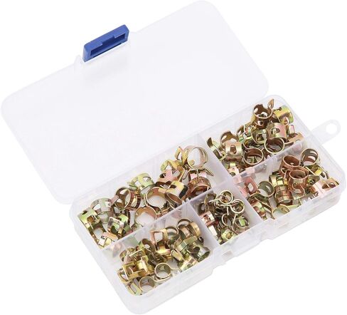 Spring Hose Clamps for Fuel Line & Water Pipe Connector, Tube Fitting Elastic Fastener, Color Plated Zinc, M6-10, 75Pcs in Saudi Arabia