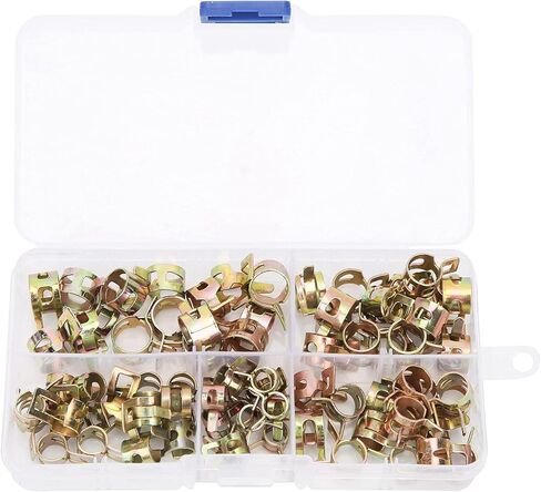 Spring Hose Clamps for Fuel Line & Water Pipe Connector, Tube Fitting Elastic Fastener, Color Plated Zinc, M6-10, 75Pcs in Saudi Arabia