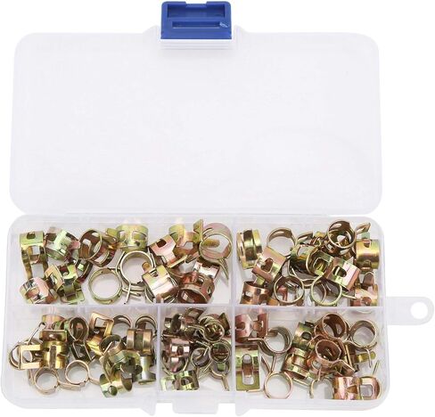 Spring Hose Clamps for Fuel Line & Water Pipe Connector, Tube Fitting Elastic Fastener, Color Plated Zinc, M6-10, 75Pcs in Saudi Arabia