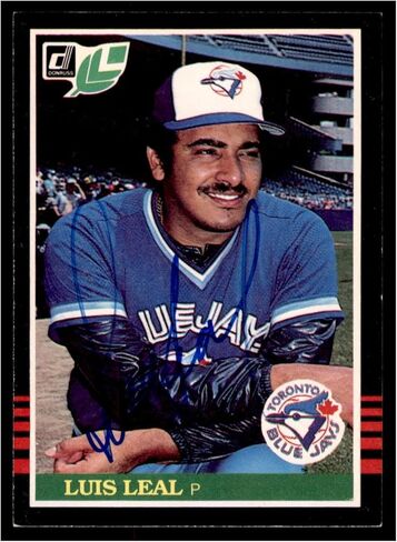 Luis Leal Toronto Jays Autographed 1985 Donruss Leaf card #29 - MLB Autographed Baseball Cards in Saudi Arabia