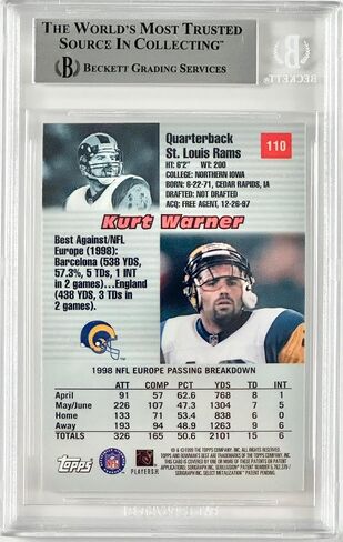 وقع Kurt Warner 1999 Bowmans Best Rookie RC Rams Beckett Slabbed Bas in Saudi Arabia