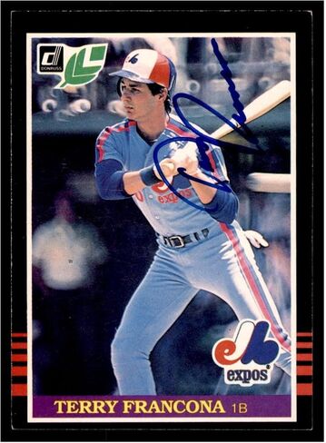 Terry Francona Montreal Expos Autographed 1985 Donruss Leaf card #245 - MLB Autographed Baseball Cards in Saudi Arabia