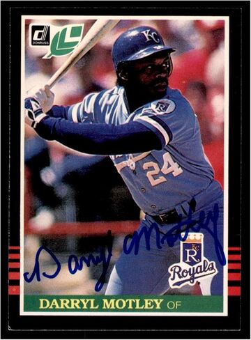 Darryl Motley Kansas City Royals Autographed 1985 Donruss Leaf card #69 - MLB Autographed Baseball Cards in Kuwait