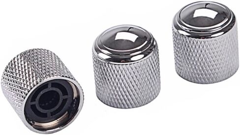 Toyandona Guitar Guitar Volume Control Conbs Chrome Aluminium Knobs 3pcs Fit Bass Guitar Parts GD132 in Saudi Arabia