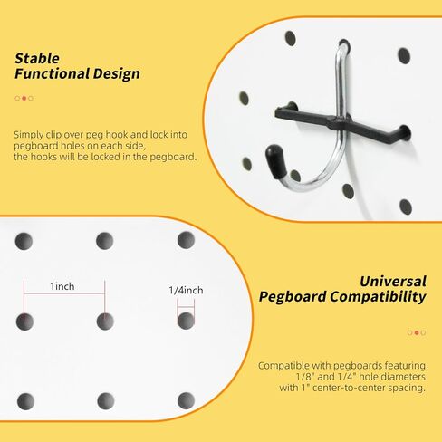 279pcs مجموعة من المنظمات منظمة السنانير المعدنية لتنظيم أدوات مختلفة - إكسسوارات Pegboard 1/4 "و 1/8" مع صناديق Pegboard ، وتخزين أدوات جبل الحائط للمرآب ، ورشة عمل ومطبخ in Kuwait