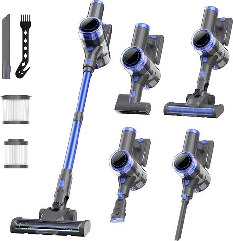 Cordless Vacuum Cleaner, 10-in-1 Lightweight Stick Vacuum with 33 kPa Powerful Suction, 45-Min Runtime, Rechargeable Vacuum Cordless for Home Hard Floor Low-Pile Carpet and Pet Hair in Saudi Arabia