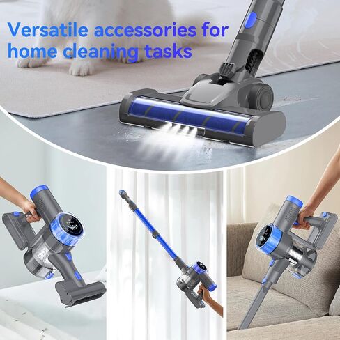 Cordless Vacuum Cleaner, 10-in-1 Lightweight Stick Vacuum with 33 kPa Powerful Suction, 45-Min Runtime, Rechargeable Vacuum Cordless for Home Hard Floor Low-Pile Carpet and Pet Hair in Saudi Arabia