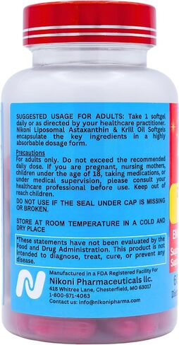 Astaxanthin liposomal 24mg مع ملحق Kril Oil 500mg ، 60 ناعمة in Kuwait