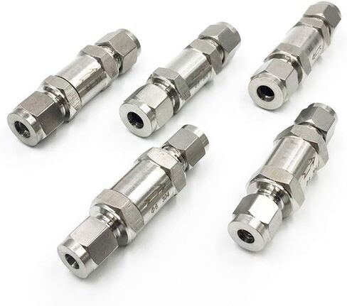 304 Stainless Steel 3mm 6mm 8mm 10mm 12mm 14mm 18mm Double Ferrule Check Valve One Way Non-Return Valve for Water Oil Gas(18mm) in Saudi Arabia