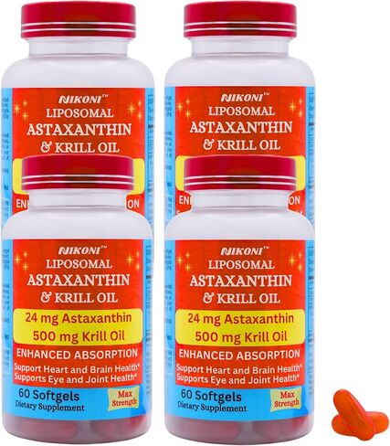 Astaxanthin liposomal 24mg مع ملحق Kril Oil 500mg ، 60 ناعمة in Kuwait