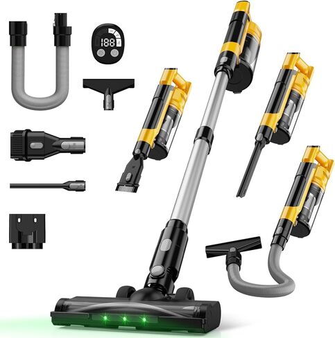 المكنسة الكهربائية اللاسلكية لبطارية DeWalt 20V ، فراغ عصا خفيفة الوزن 7 في 1 مع مرشح HEPA ، شفط 35 كيلو باسكال ، 350 واط محرك بدون فرش ، 3 أوضاع للسجاد ، الأرضية ، السيارة (البطارية غير متضمنة) in Kuwait