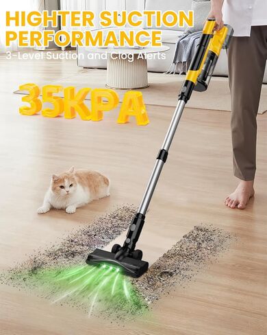 المكنسة الكهربائية اللاسلكية لبطارية DeWalt 20V ، فراغ عصا خفيفة الوزن 7 في 1 مع مرشح HEPA ، شفط 35 كيلو باسكال ، 350 واط محرك بدون فرش ، 3 أوضاع للسجاد ، الأرضية ، السيارة (البطارية غير متضمنة) in Kuwait
