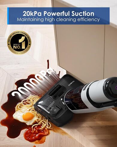 Tineco FLOOR ONE i5 Stretch Wet Dry Vacuum Cleaner, Vacuum & Mop in One Step, 20kpa Powerful Suction, 180° Lay-flat Design, Anti-Tangle Design, Dual-sided Edge Cleaning, Up to 30* minutes Runtime in Kuwait