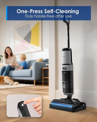 Tineco FLOOR ONE i5 Stretch Wet Dry Vacuum Cleaner, Vacuum & Mop in One Step, 20kpa Powerful Suction, 180° Lay-flat Design, Anti-Tangle Design, Dual-sided Edge Cleaning, Up to 30* minutes Runtime in Kuwait