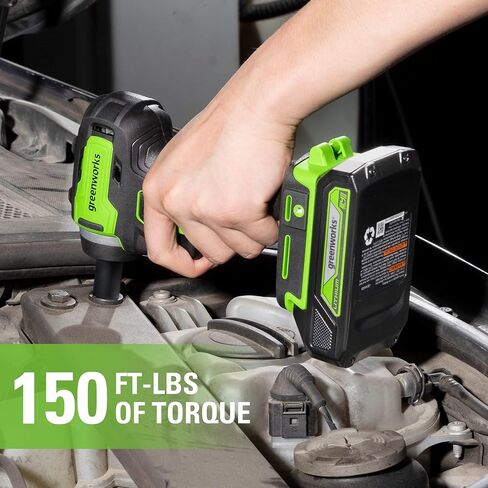 Greenworks 24V Cordless Impact Wrench with 4.0Ah Battery & Charger, 1/2 Inch 300 ft-lbs Brushless Impact Wrench Kit, Variable Speed for Home & Car in Kuwait