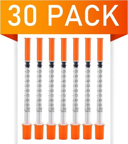 30pack 1cc محاقن مع 29G 1/2 "(13 مم) الإبرة ، لوازم المختبر ، معبأة بشكل فردي (1CC 29G 1/2" -30Pack) in Kuwait