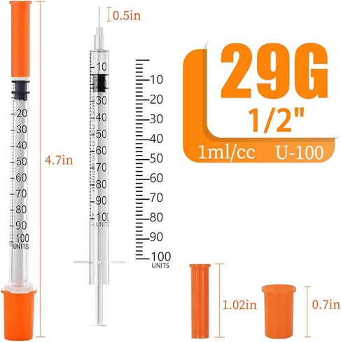 30pack 1cc محاقن مع 29G 1/2 "(13 مم) الإبرة ، لوازم المختبر ، معبأة بشكل فردي (1CC 29G 1/2" -30Pack) in Kuwait