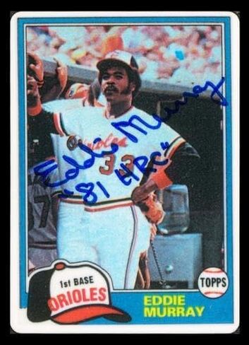 Eddie Murray Autographed Porcelain Baseball Card Set Baltimore Orioles "ROY 77, 81 HRC & 504 HR" With 3 Signed Cards #21/504 Signature Series #A14889 - MLB Autographed Baseball Cards in Kuwait