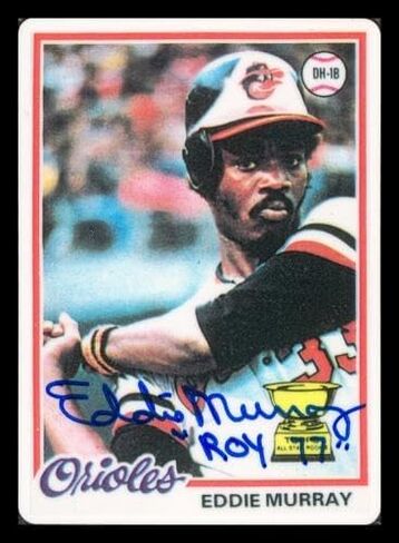 Eddie Murray Autographed Porcelain Baseball Card Set Baltimore Orioles "ROY 77, 81 HRC & 504 HR" With 3 Signed Cards #21/504 Signature Series #A14889 - MLB Autographed Baseball Cards in Kuwait