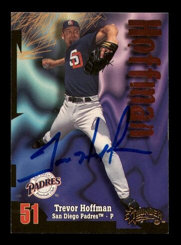 Trevor Hoffman موقعة 1998 Skybox Thunder Card #56 San Diego Padres Sku #222218 - Baseball Slabbed Cards in Saudi Arabia