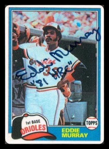 Eddie Murray Autographed Porcelain Baseball Card Set Baltimore Orioles "ROY 77, 81 HRC & 504 HR" With 3 Signed Cards #54/504 Signature Series #A14921 - MLB Autographed Baseball Cards in Saudi Arabia