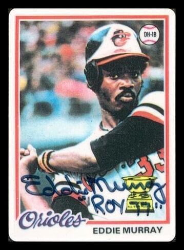 Eddie Murray Autographed Porcelain Baseball Card Set Baltimore Orioles "ROY 77, 81 HRC & 504 HR" With 3 Signed Cards #54/504 Signature Series #A14921 - MLB Autographed Baseball Cards in Saudi Arabia