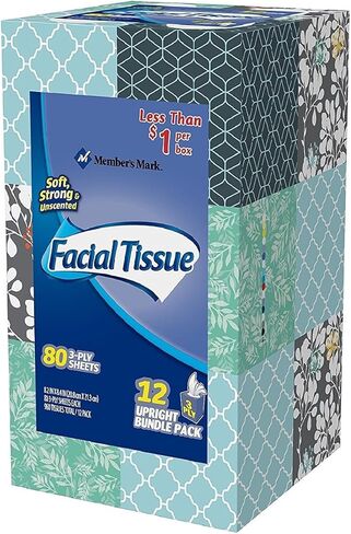 Member's Mark 3-Ply Facial Tissue, 12 pk. (80ct. per box) by Member's Mark in Saudi Arabia