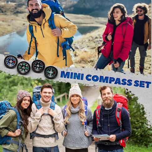 100 PCS Button Compass Bulk 20mm Mini Survival Compass Compass Compass Compass Compass for Camping Terking Boating Touring actions في الهواء الطلق ، 4 أنماط in Saudi Arabia