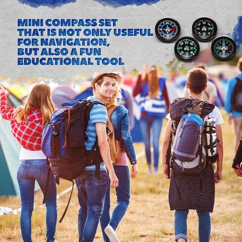 100 PCS Button Compass Bulk 20mm Mini Survival Compass Compass Compass Compass Compass for Camping Terking Boating Touring actions في الهواء الطلق ، 4 أنماط in Saudi Arabia