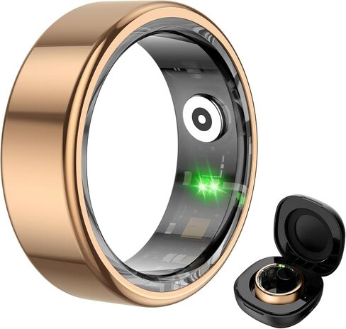 Colmi R02 Tracking Tracking Smart Ring ، أوضاع رياضية متعددة ، وقت تسجيل ، خطوات ، السعرات الحرارية ، مناسبة للرجال والنساء ، معدل ضربات القلب ، أكسجين الدم ، النوم ، مع مقصورة الشحن. (روز الذهب ، #8) in Saudi Arabia