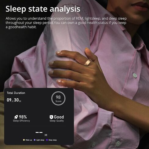 Colmi R02 Tracking Tracking Smart Ring ، أوضاع رياضية متعددة ، وقت تسجيل ، خطوات ، السعرات الحرارية ، مناسبة للرجال والنساء ، معدل ضربات القلب ، أكسجين الدم ، النوم ، مع مقصورة الشحن. (روز الذهب ، #8) in Saudi Arabia