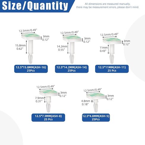 Glarks 125pcs 4.8/7.9/11/14.2/15.8mm فاصل PCB لزجة ، أبيض دعم الطراز العازف معزول القفل المشارك in Saudi Arabia