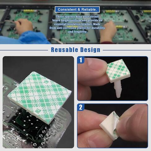 Glarks 125pcs 4.8/7.9/11/14.2/15.8mm فاصل PCB لزجة ، أبيض دعم الطراز العازف معزول القفل المشارك in Saudi Arabia