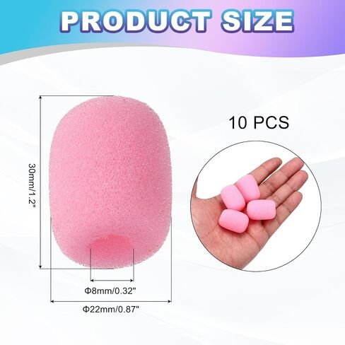 Meccanixity 10 PCS Mini Foam Microphone الزجاج الأمامي ، 7x27mm ملم عالي الكثافة أغطية الرغوة لغطاء الضوضاء الأسود لاستخدام مؤتمر مرحلة البث in Kuwait