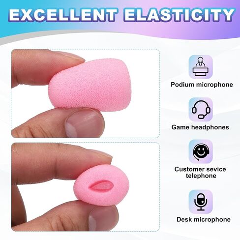 Meccanixity 10 PCS Mini Foam Microphone الزجاج الأمامي ، 7x27mm ملم عالي الكثافة أغطية الرغوة لغطاء الضوضاء الأسود لاستخدام مؤتمر مرحلة البث in Kuwait