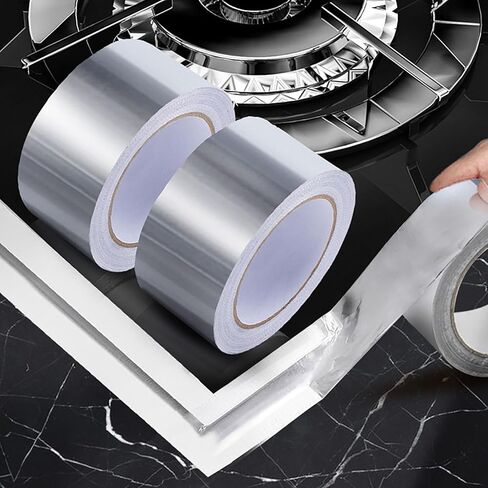YIKANGHENG Aluminum Foil Tape, 0.1 mm Thick, 1.97 Inch Wide, 65.6 Feet Silver Tape for Metal Repair, Foamboard, Insulation, Sealing and Patching Hot and Cold Air Ducts (1) in Saudi Arabia