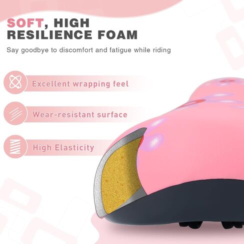 Colorful Flower Pattern Bike Saddle for Girls, High-Resilience Sponge, Durable Plastic & Iron Frame, Fits 12-18 Inch Girls' Bikes in Saudi Arabia