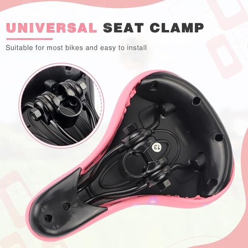 Colorful Flower Pattern Bike Saddle for Girls, High-Resilience Sponge, Durable Plastic & Iron Frame, Fits 12-18 Inch Girls' Bikes in Saudi Arabia