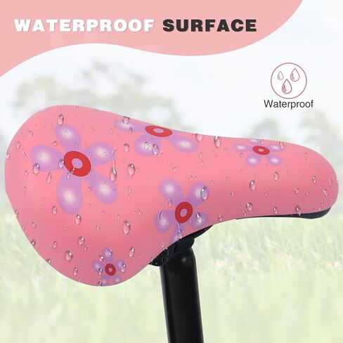 Colorful Flower Pattern Bike Saddle for Girls, High-Resilience Sponge, Durable Plastic & Iron Frame, Fits 12-18 Inch Girls' Bikes in Saudi Arabia