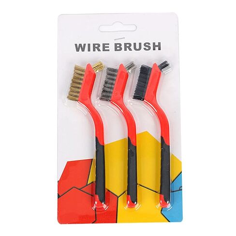 Acouto 3PCS Wire Brush Set - Stainless Steel, Nylon, Copper Brushes for Efficient and Removal (7in) in Kuwait