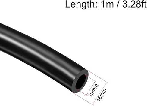 uxcell Silicone Tubing, 3/8"(10mm) ID X 5/8"(16mm) OD 3.3ft Silicone Rubber Tube Air Hose Water Pipe for Pump Transfer Black in Saudi Arabia