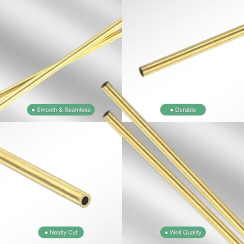 2-pack 300mm النحاس النحاس ، 6 مم OD 0.5 مم سماكة الجدار H65 النحاس أنابيب سلس للبناء/صياغة/صياغة DIY ، أنبوب مستقيم معدني [0.24 × 02x11.8in] in Kuwait