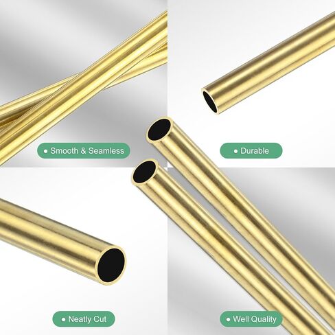 2-pack 300mm النحاس النحاس ، 6 مم OD 0.5 مم سماكة الجدار H65 النحاس أنابيب سلس للبناء/صياغة/صياغة DIY ، أنبوب مستقيم معدني [0.24 × 02x11.8in] in Kuwait